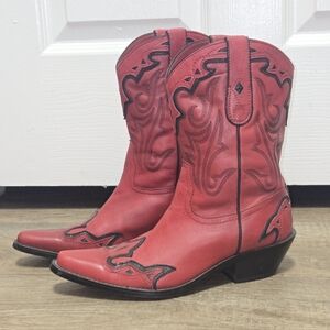 Red Leather Cowboy Boots